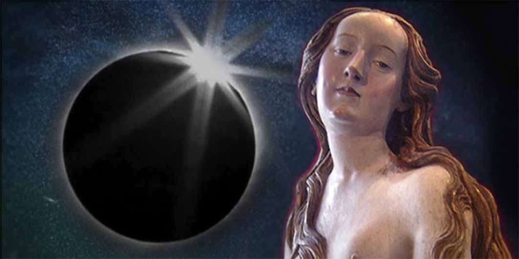 Deriv; Solar Eclipse and Milky Way (Wikipedia, Hdwallpaper), and Mary Magdalene ( CC BY-SA 3.0 )