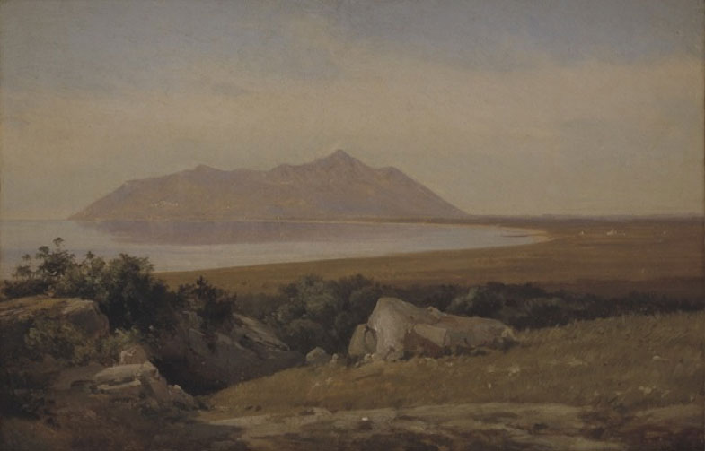 Mount Circeo seen from the District of Terracina by Jørgen Sonne  (1801–1890) Statens Museum for Kunst (Public Domain) The profile of the mountain could look like a bird of prey in flight.
