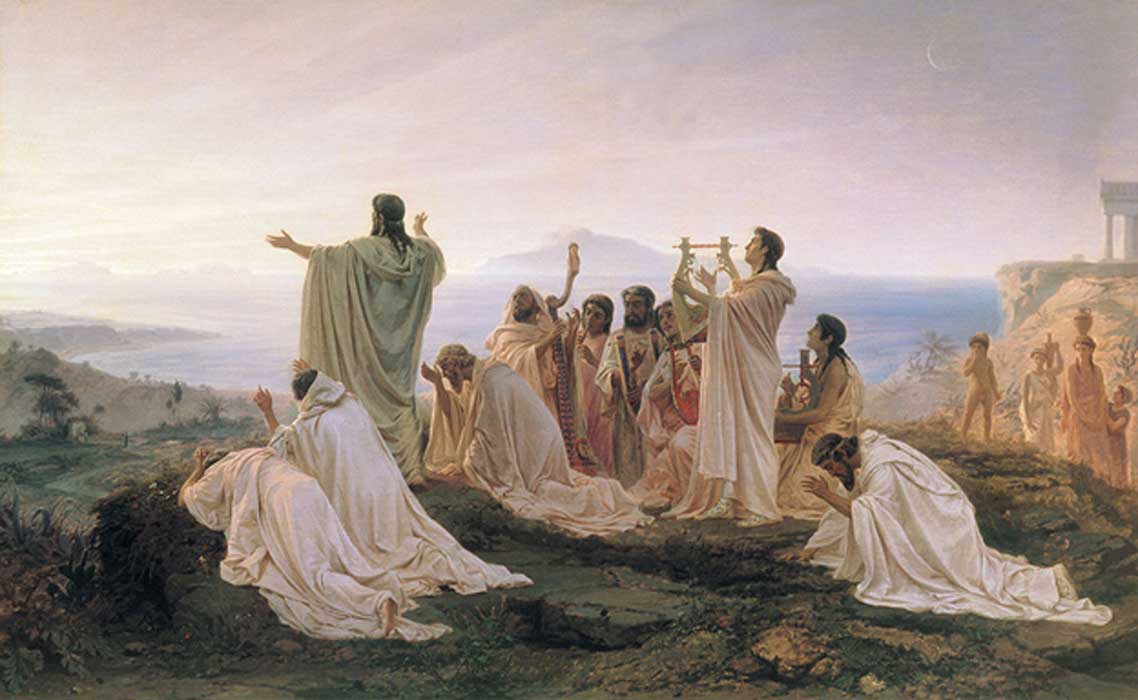 Pythagoreans Celebrate the Sunrise by Fyodor Bronnikov (1869)