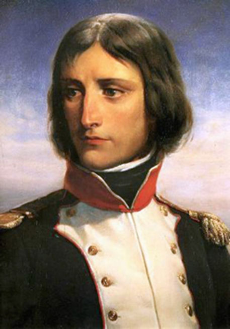 Napoleon Bonaparte, aged 23, lieutenant-colonel of a battalion of Corsican Republican volunteers. Portrait by Henri Félix Emmanuel Philippoteaux. Palace of Versailles. (Public Domain)
