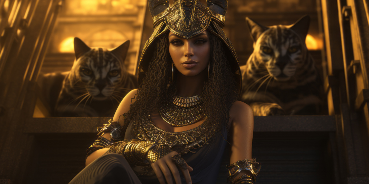 AI image of Egyptian goddess, Nephthys.