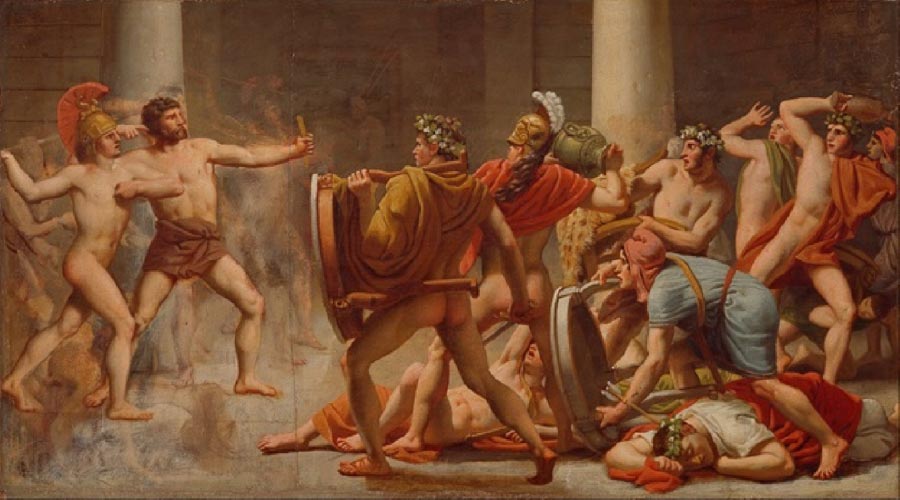 Odysseus’ revenge on Penelope's suitors by Christoffer Wilhelm Eckersberg (1814) The Hirschsprung Collection (Public Domain)