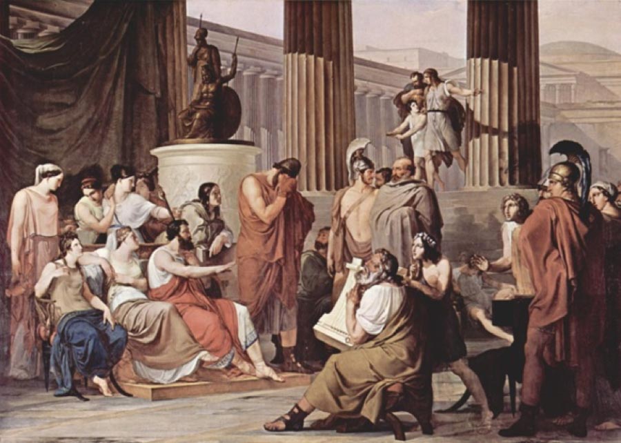 Odysseus at the court of Alcinous by Francesco Hayez. (1814) Galleria Nazionale di Capodimonte (Public Domain)