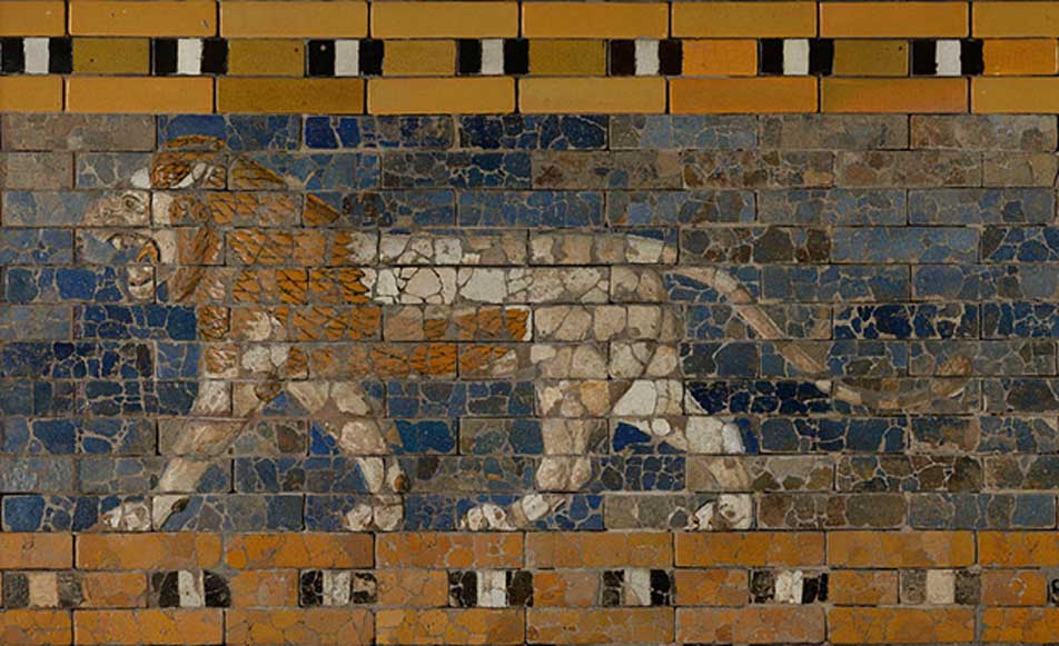One of the lions decorating the Processional Way, Babylon. (Public Domain)