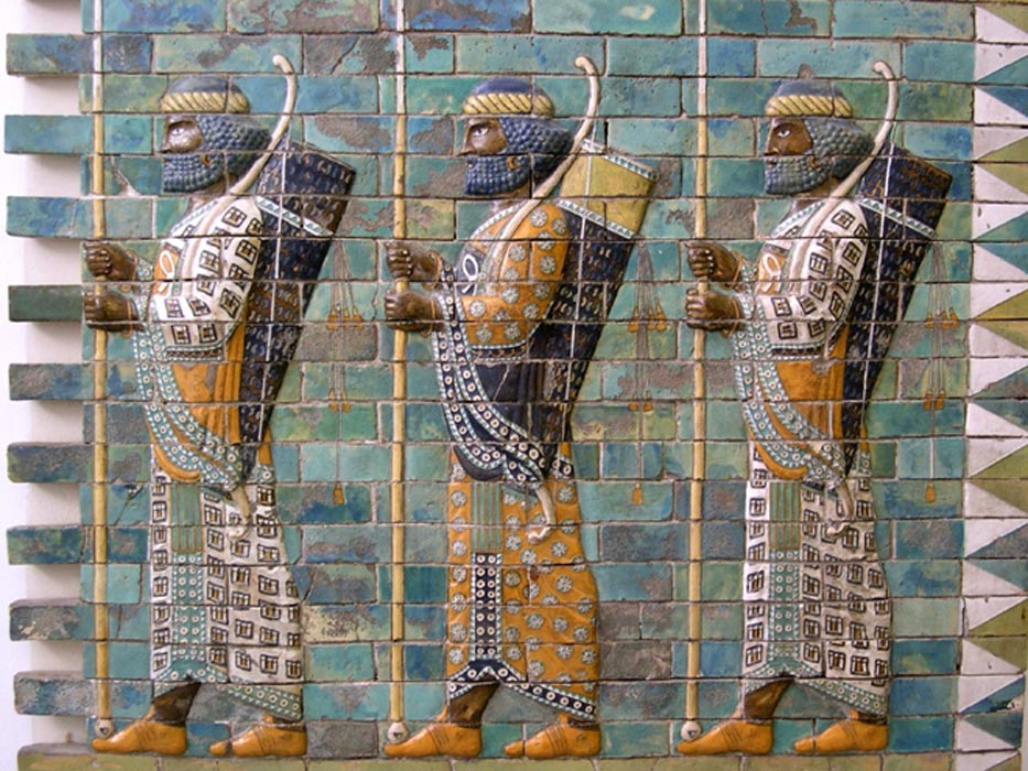 Mosaic depicting Persian Archers. (Pre 4th Century BC) 