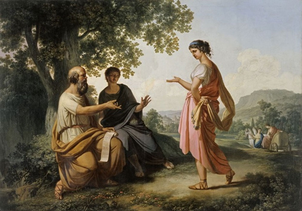 Socrates in conversation with Diotima by Franz Caucig  (1755–1828)