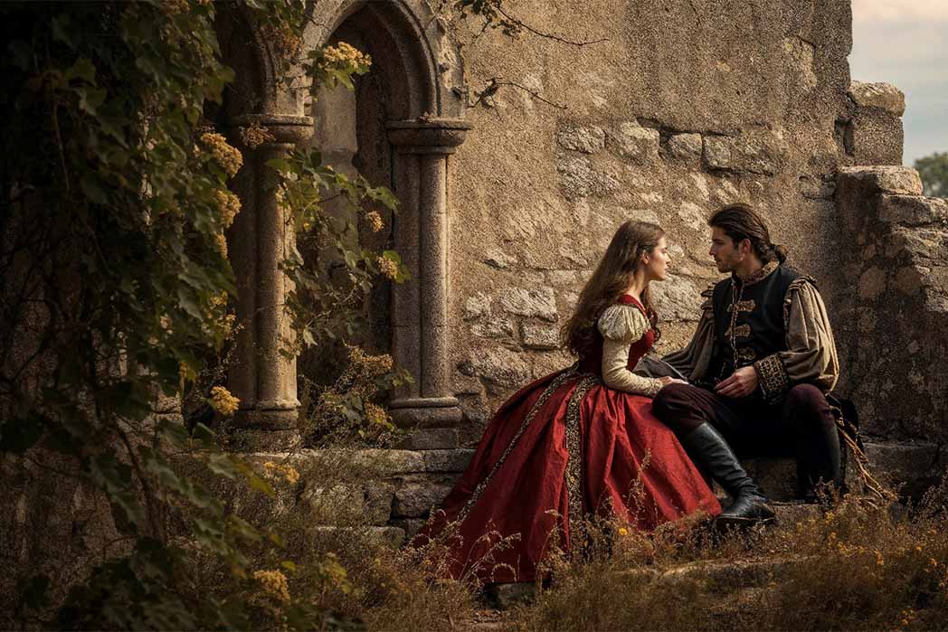 Representation of a forbidden medieval romance, like the affair of Pierre I de Lusignan and Joanna l’Aleman. Source: grape_vein / Adobe Stock