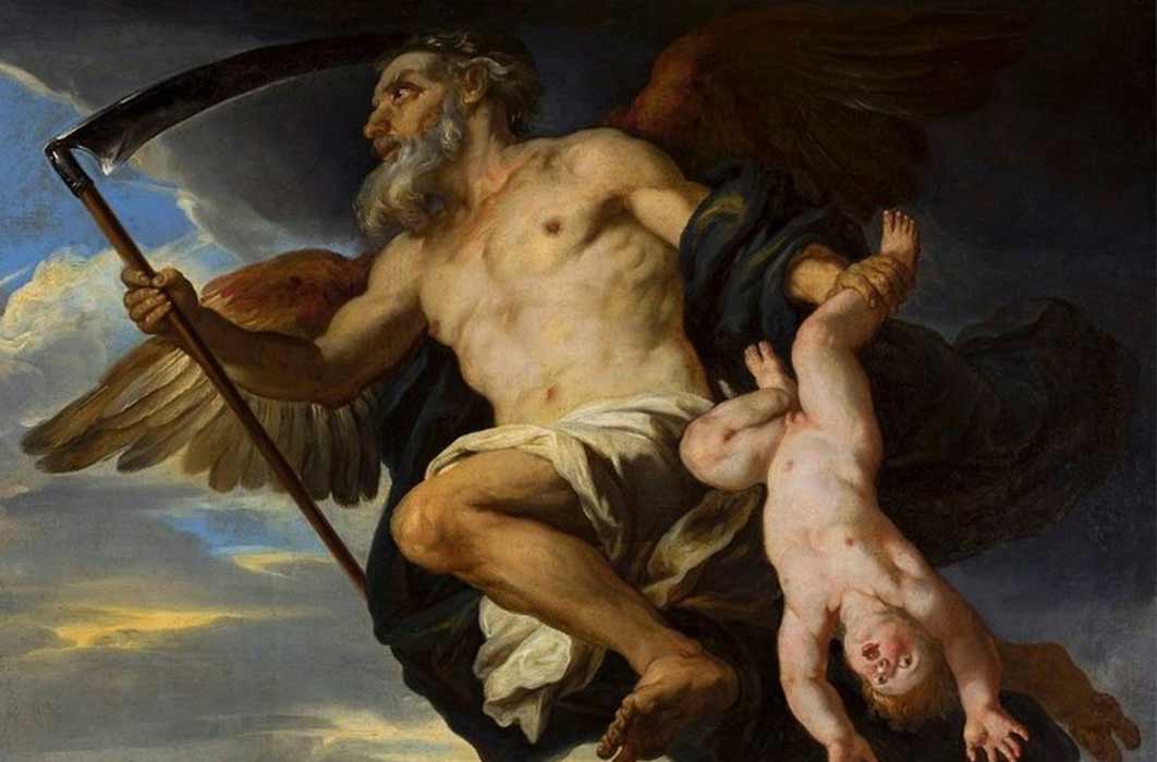 Chronos and his child by Giovanni Francesco Romanelli, National Museum in Warsaw, (17th-century) (Public Domain)