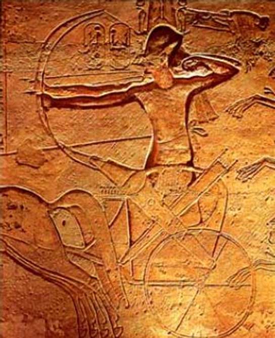Ramses II at the Battle of Kadesh (relief at Abu Simbel)