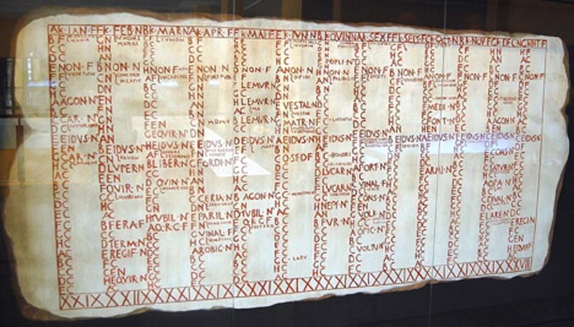 Reproduction of the Fasti Antiates Maiores or Roman Calendar (Bauglir /CC BY-SA 4.0)