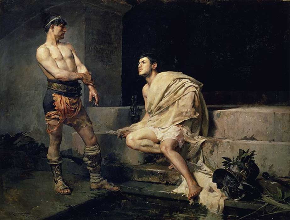 Gladiators after the fight, José Moreno Carbonero (1882) Museo del Prado.