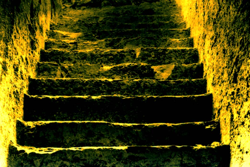 The entrance stairway of 16 steps viewed from the point where Howard Carter uncovered the first sealed doorway 