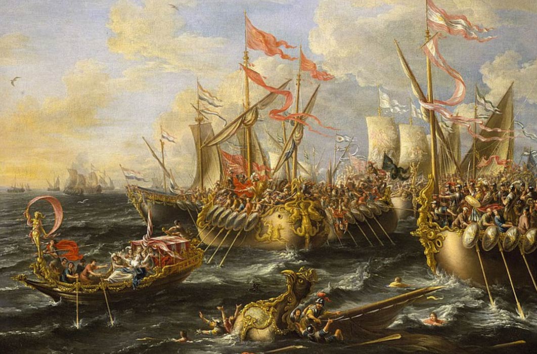 Castro Battle of Actium by Lorenzo Castro (1672) (Public Domain)