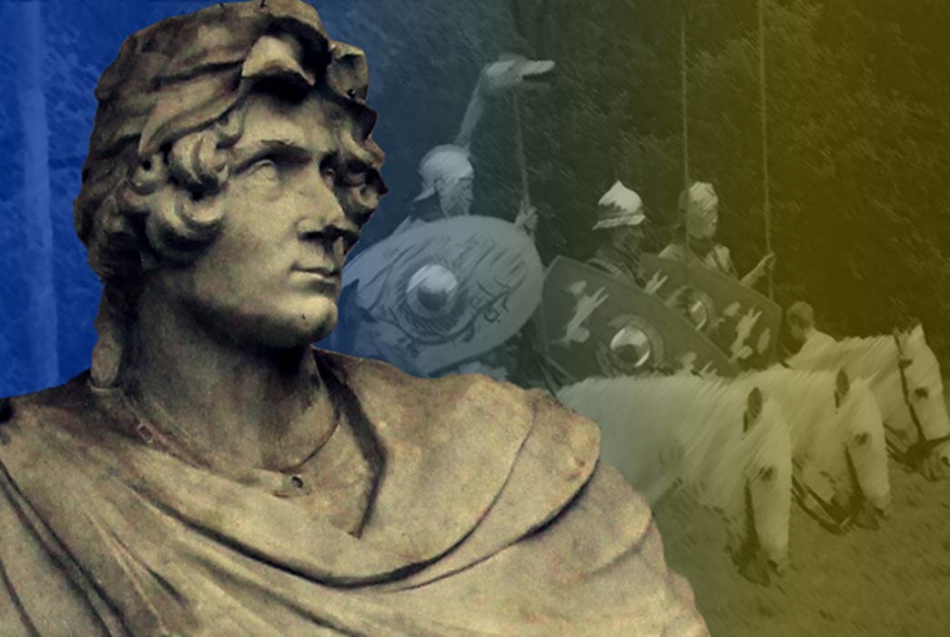 Statue of Roman Soldier (Public Domain), and Roman Cavalry Reenactment