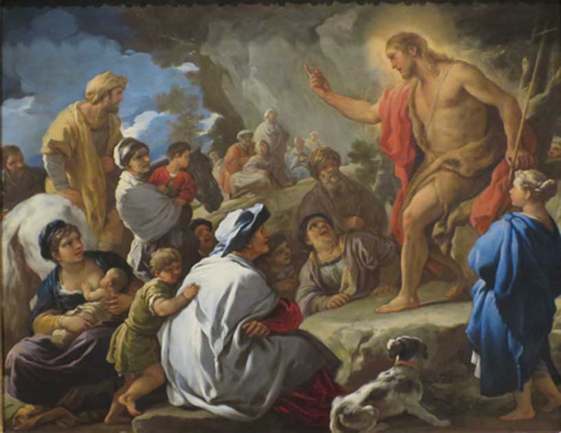 Saint John the Baptist Preaching' by Luca Giordano (1695) (Public Domain)