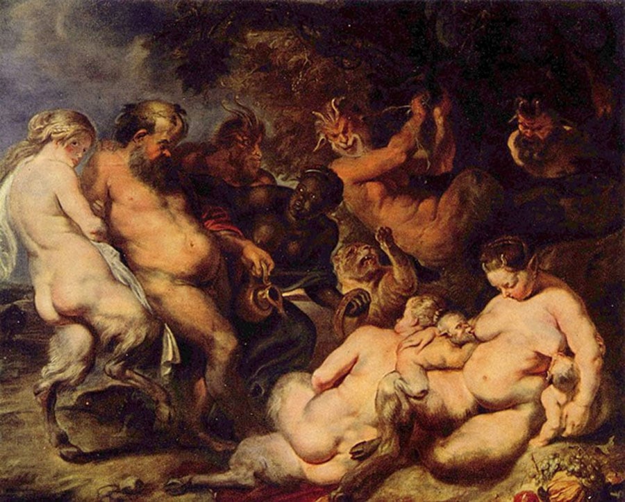 Satyr men, satyr women, and satyr children BY Peter Paul Rubens (Public Domain)