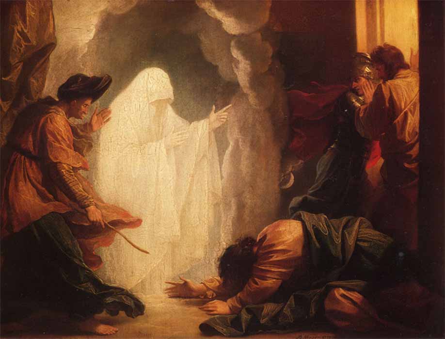 Saul and the Witch of Endor by Benjamin West (1777) (Public Domain)