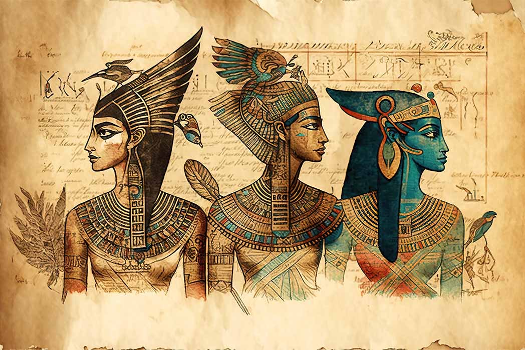 Generated Egyptian female queens (SunnyS/ Adobe Stock)