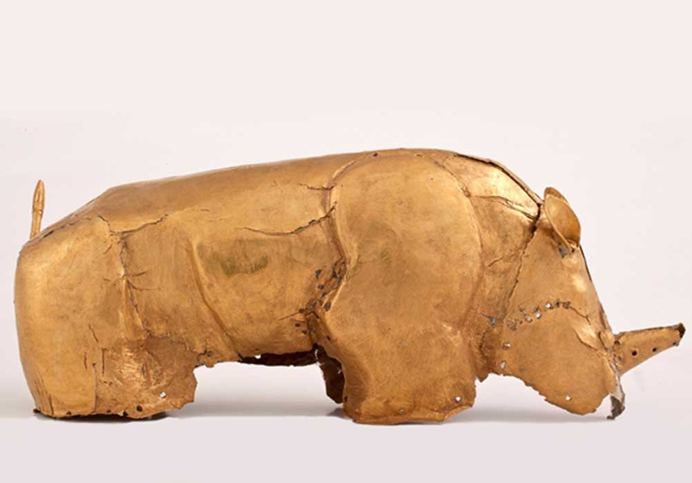 The Mapungubwe Gold Rhinoceros. (CC. Department of UP Arts, University of Pretoria)