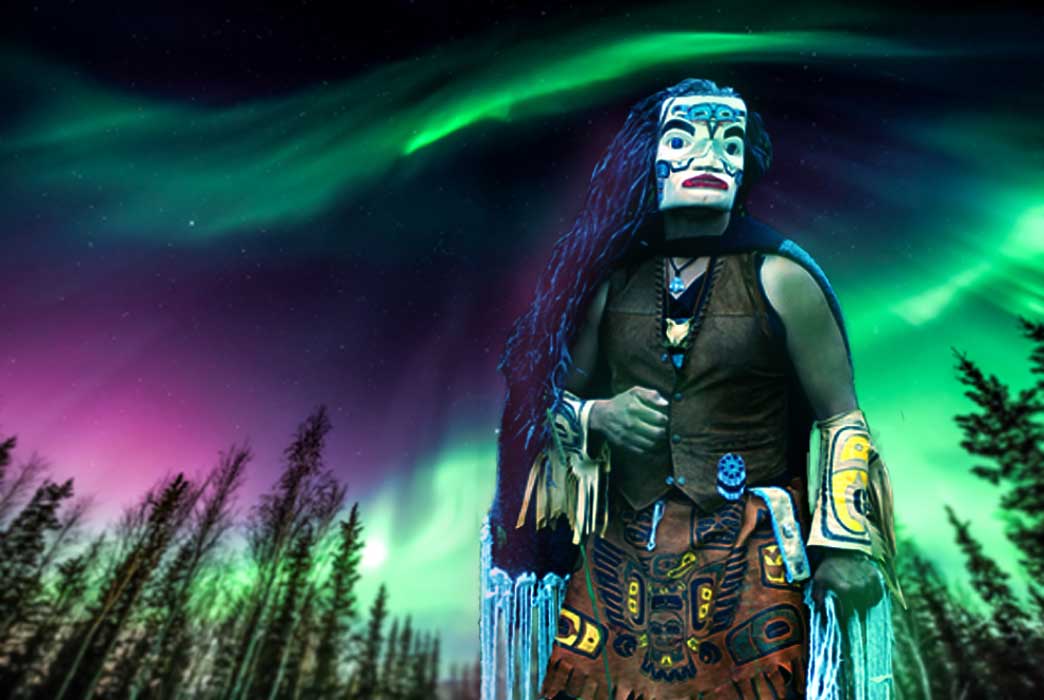 Tlingit Indian by Cenk Unver (Fotolia) and Alaskan background (Fotolia) 