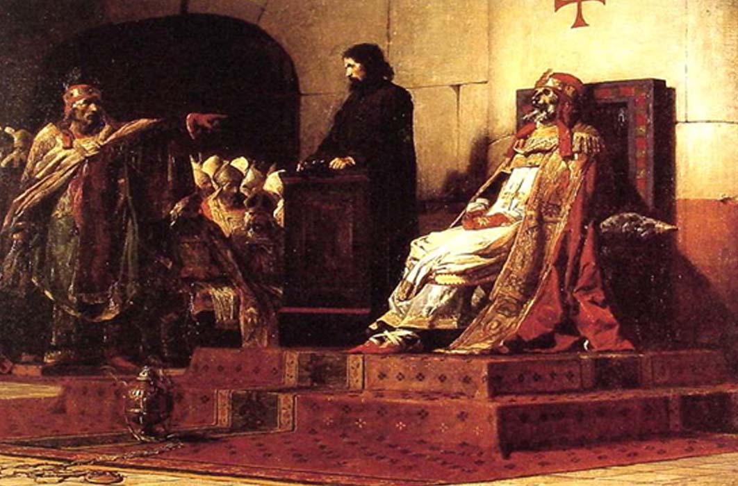Pope Formoso and Stephen VI by Jean-Paul Laurens (1870) (Public Domain)
