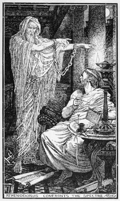 The Greek Stoic Philosopher Athenodorus Rents a Haunted House by Henry Justice Ford (1900) (Public Domain)