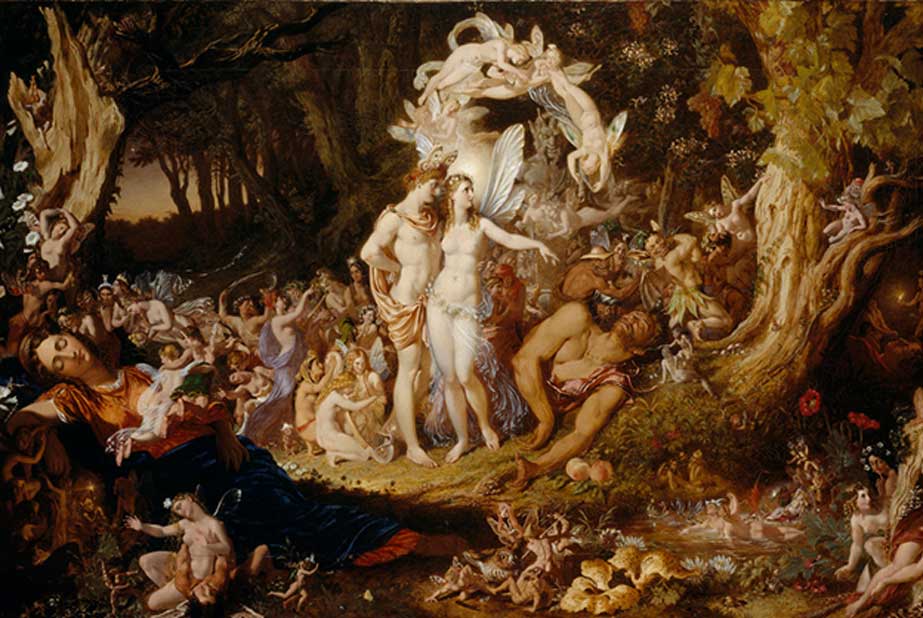 The Reconciliation of Titania and Oberon by Joseph Noel (1847) (Public Domain)