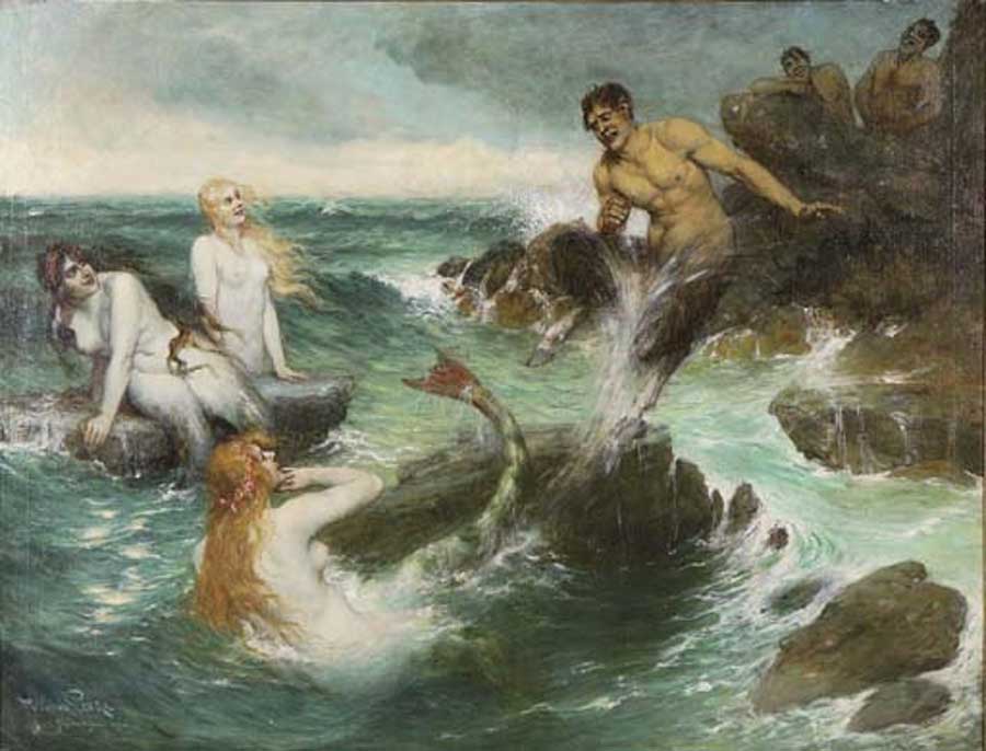 The mermaids by Ferdinand Leeke  (1859–1937) (Public Domain)