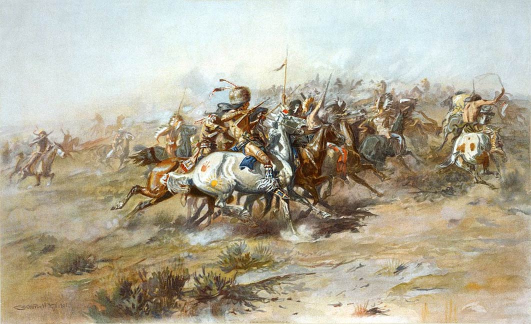 The Battle of Little Bighorn, from the Indian side by Charles Marion Russell (1903) (Public Domain)