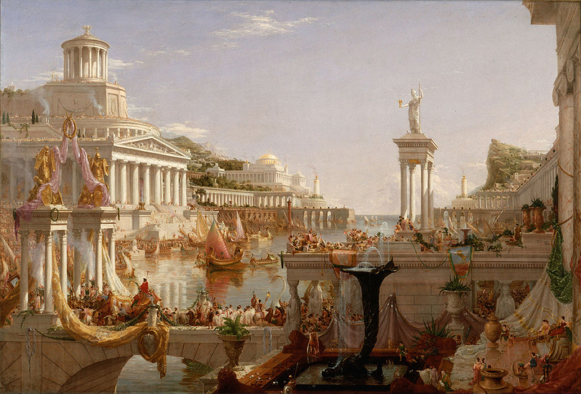 Roman citizens enjoyed many privileges. “The Consummation The Course of the Empire” by  Cole Thomas (1836)