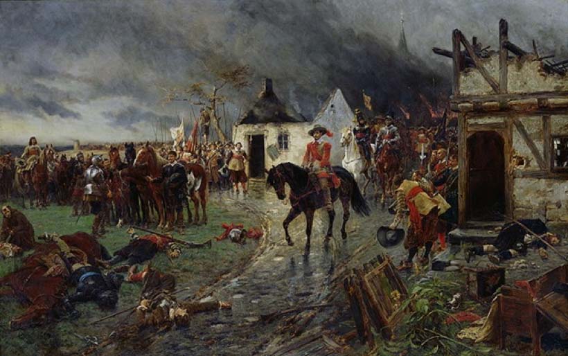 A Scene of the Thirty Years War by Albert Von Wallenstein (1884) Leeds Art Gallery (Public Domain)