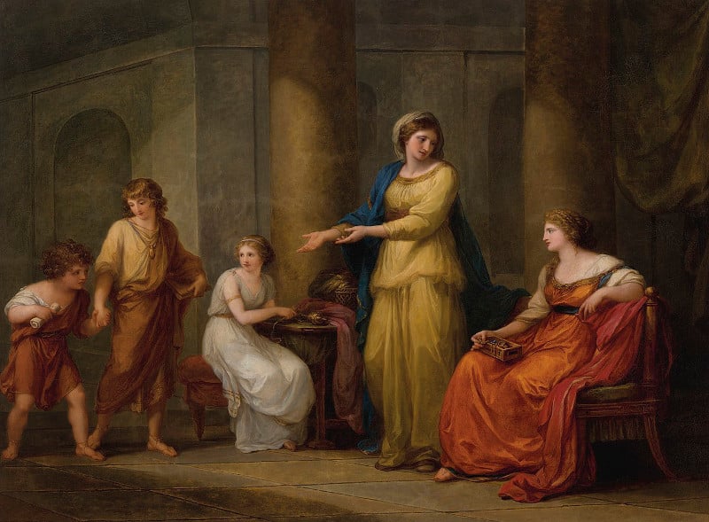 Cornelia, Mother of the Gracchi, by Angelica Kauffmann ca. 1788.