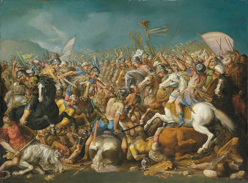 The defeat of Hannibal by Scipio Africanus, by Bernardino Cesari. 