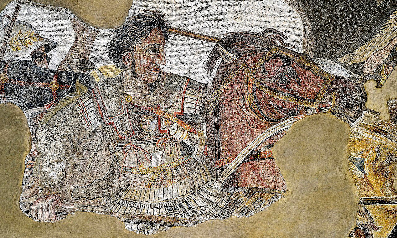 Mosaic of Alexander the Great discovered at Pompeii.