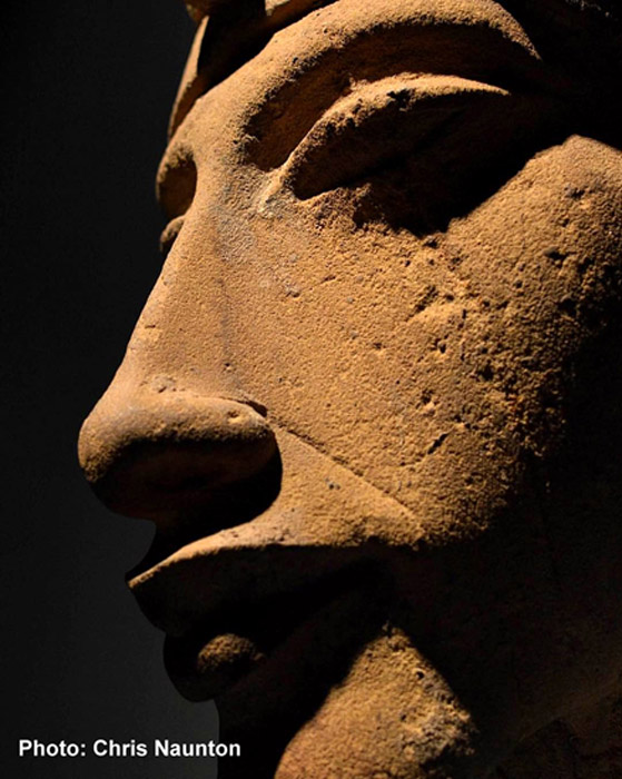 The beautifully sculpted face of one of Akhenaten’s colossal statues that was purposefully wrecked at Karnak Temple, when the shrines and sanctuaries he had dedicated to the Aten were dismantled during the Amarna backlash. Luxor Museum.
