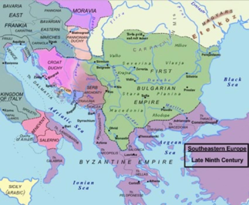 Central and Southeastern Europe around AD 850 (CC BY-SA 3.0)