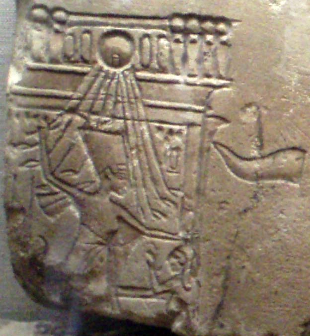 A close-up of a limestone relief shows an extraordinary representation of Queen Nefertiti smiting a female captive on a royal barge; a depiction reserved only for male pharaohs. Museum of Fine Arts, Boston. (Captmondo/CC BY-SA 3.0)