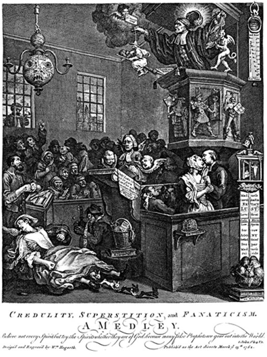 Credulity, Superstition, and Fanaticism by William Hogarth (1762) (Public Domain)