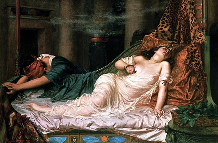 Death of Cleopatra by Reginald Arthur (1892) (Public Domain)