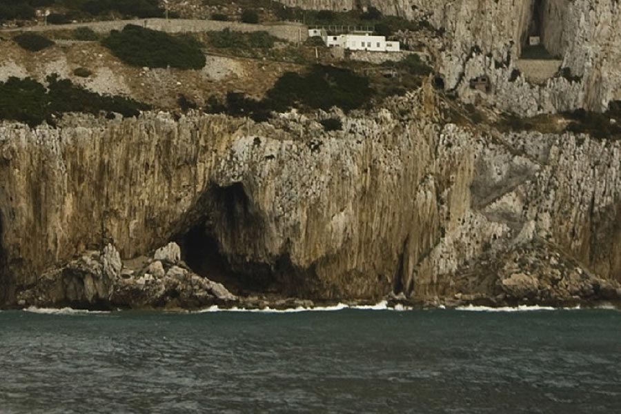 The entrance to Gorham's Cave on the south-eastern flank of the Rock of Gibraltar is one of the last known habitations of the Neanderthals in Europe. (Gibmetal77 / CC BY-SA 3.0)