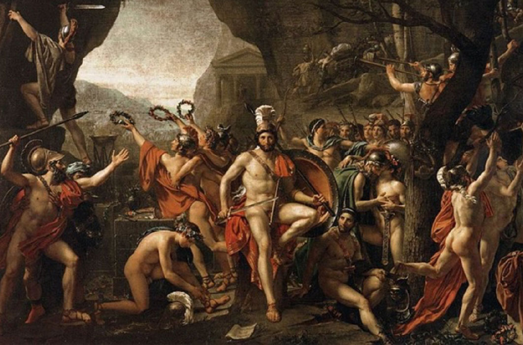 Leonidas at Thermopylae by Jacques-Louis David (1814) Louvre Museum (Public Domain)