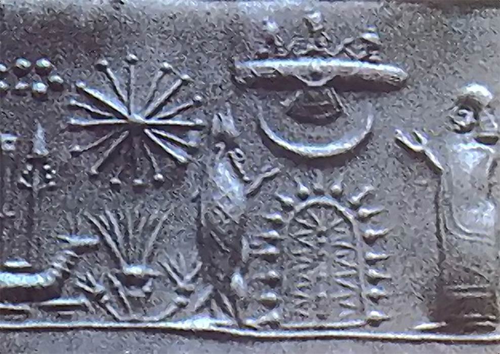 Supporters of ancient astronaut theories suggest extraterrestrial explorers came to Earth long ago and they cite artifacts such as this ancient Mesopotamian cylinder seal depicting what is interpreted as a flying craft. (Public Domain)
