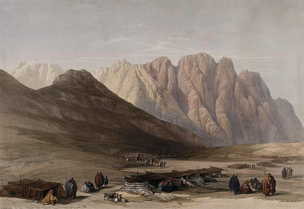 Encampment of the Aulad-Sa'id at Mount Sinai. Is this Sinai? 