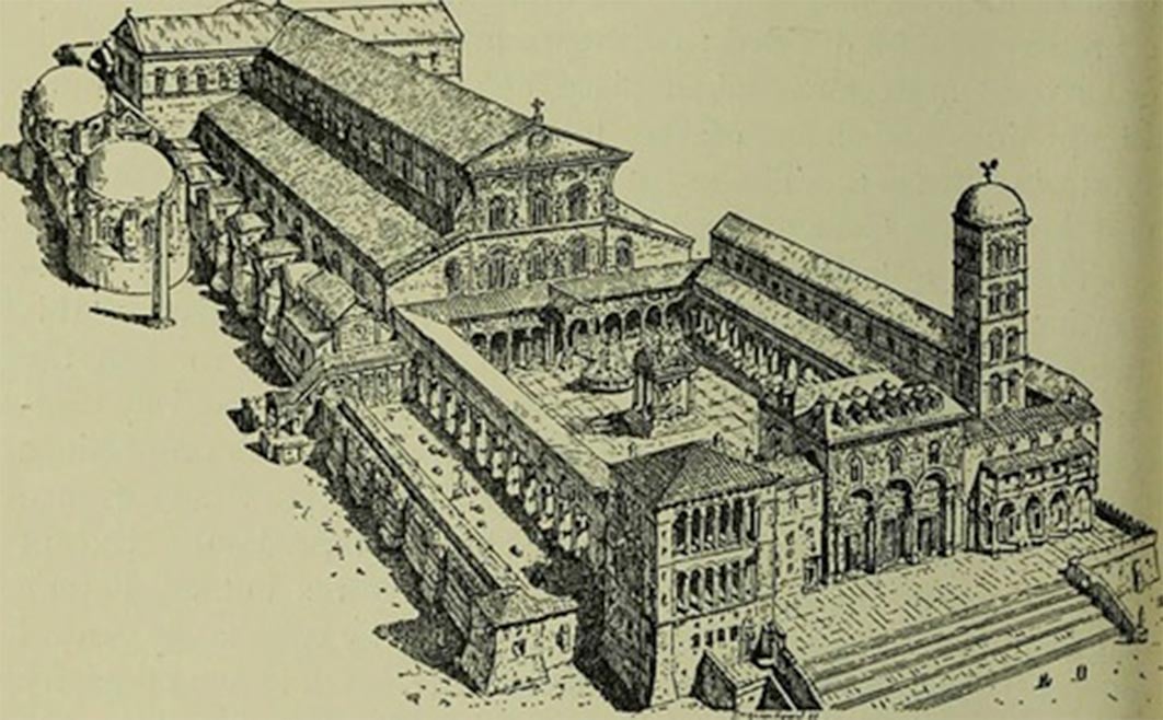 Basilica of St Peter in History of Rome and the Popes in the Middle Ages (1911)(Public Domain)