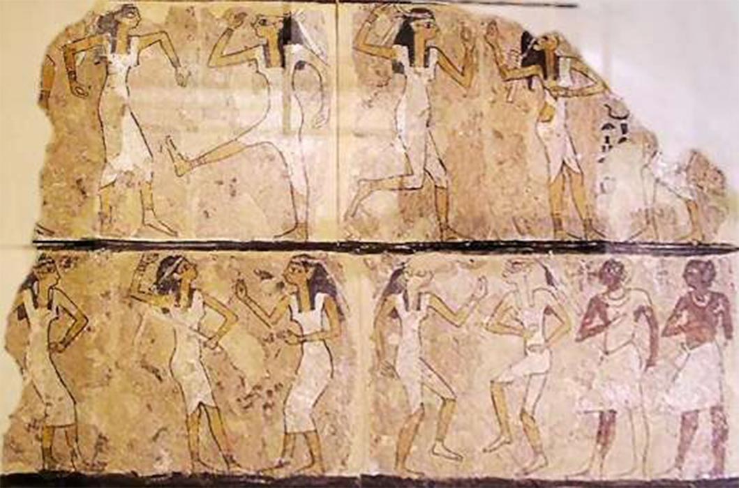 Tomb of the Dancers, wall painting. 17th Dynasty, Thebes. (Jon Bodsworth/Public Domain)