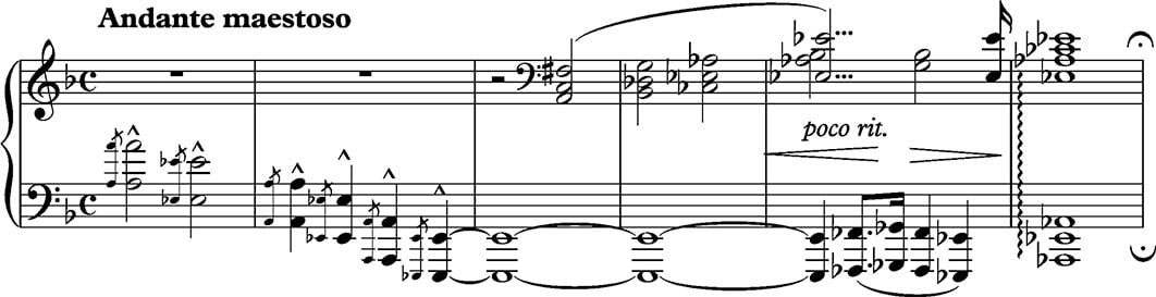 Franz Liszt's use of the Tritone to suggest Hell in his Dante Sonata (1855) (Public Domain)