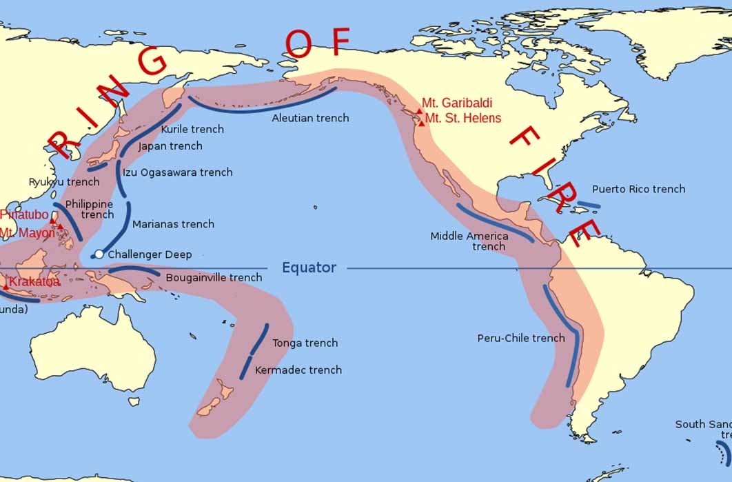 The Pacific Ring of Fire (Public Domain)