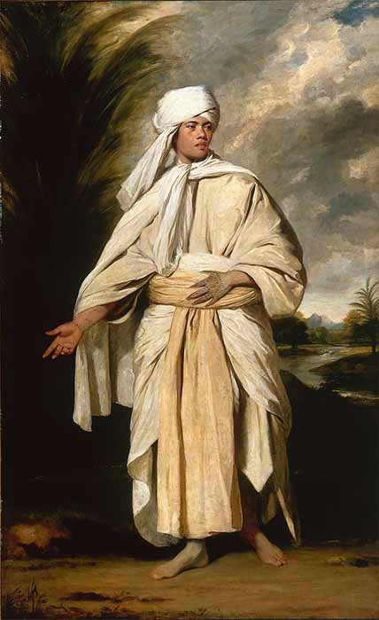 Portrait of Omai, a South Sea Islander who travelled to England with the second expedition of Captain Cook, by Joshua Reynolds (1775) (Public Domain)