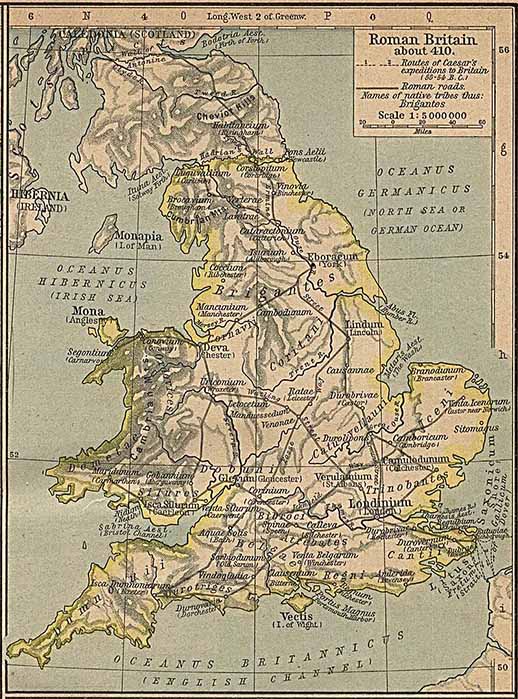 Roman Britain in 410 (Public Domain)
