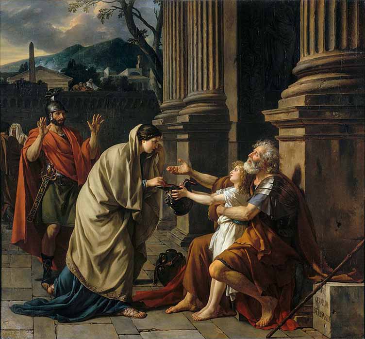 Belisarius Begging for Alms by Jacques-Louis David (1780) (Public Domain)